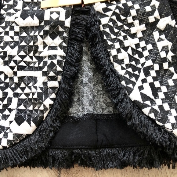 Joseph Ribkoff, Blazer, Black And White, With Black Fringe Trim, Size 8 - Picture 11 of 15